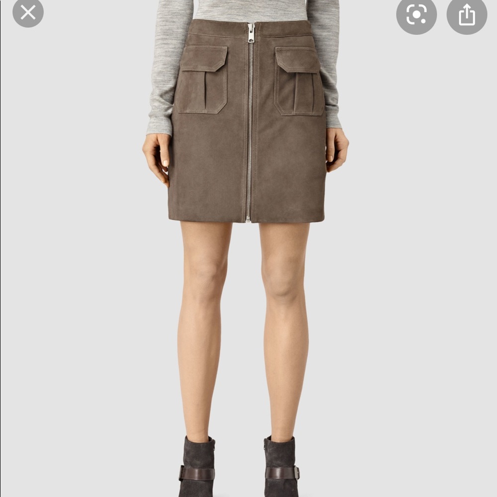 AllSaints “Taylor” Suede Mini Skirt